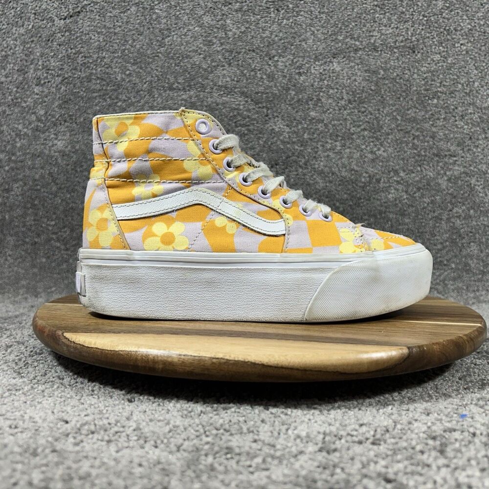 Vans Sk8-Hi Tapered Stackform Women's Sz 7.5 Floral Platform Athletic Shoes Used